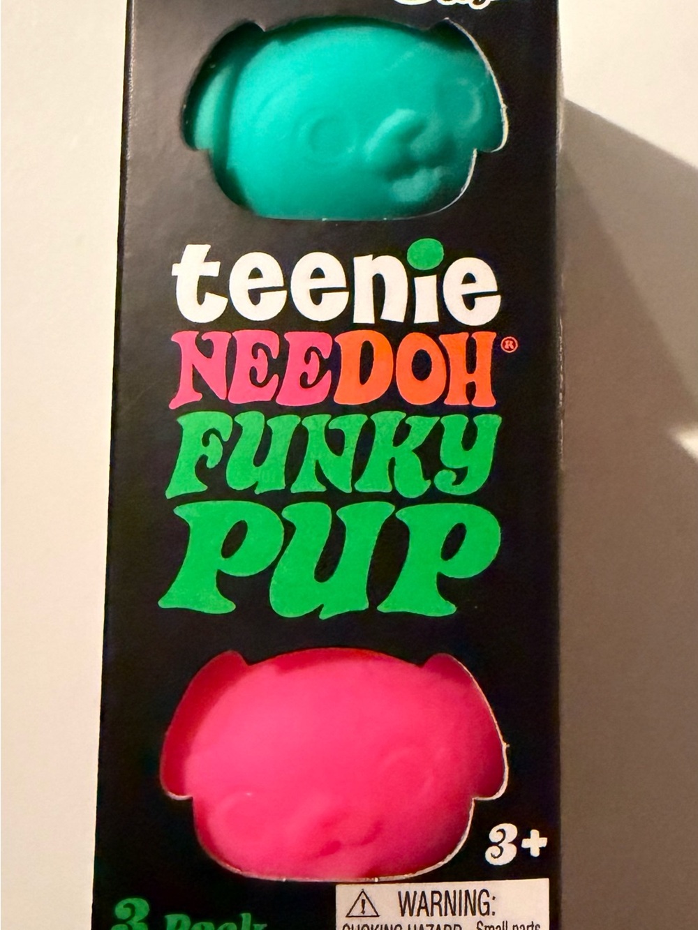 teenie NEEDOH Funky Pup Figure - Teal, Pink & Orange